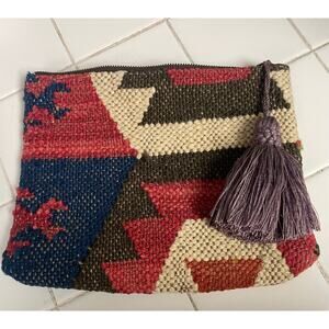Boho Gypsy Woven Clutch Bag Tassel Small Purse Casual Bohemian Colorful